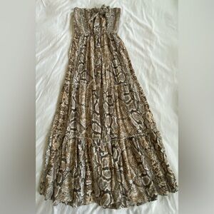 Blue Island Snake Print Maxi Dress